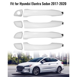 PNYZIK 4 PCS Exterior Outside Door Handle with Handle Cover Fit for Hyundai Elantra Sedan 2017-2020 Replace 82661F0010 82662F0020 (Front Rear Left Right)