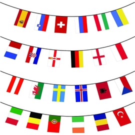 8M Football Euro Cup 2024 Championship Bunting with 24 Teams European Union Countries National Flags Soccer Sports Bar Pub Banner Party Decoration