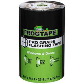 FrogTape Pro Grade Flashing Tape for Windows & Doors - All Weather & UV Resistant Flashing Tape with Advanced Acrylic Adhesive - 10 mils - 9 Inch Width - 75 Foot Roll - Black