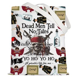 LEVLO Jack Sparrow Cosmetic Makeup Bag Angelica & Jack Fans Gift Dead Men Tell No Tales Jack Sparrow Toiletry Bag Pirate Lover Merchandise (Dead Men T)