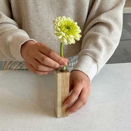 Newie Hida-no-Mori Small Tree Vase MOKURIN Magnetic Type, Cherry Blossom x Oyster Vase, Wooden Flower Base, Vase, Made in Japan, Hida, Natural Wood, Present, Gift