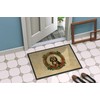 Caroline's Treasures DAC2439MAT Tibetan Terrier Christmas Flowers Doormat Front Door