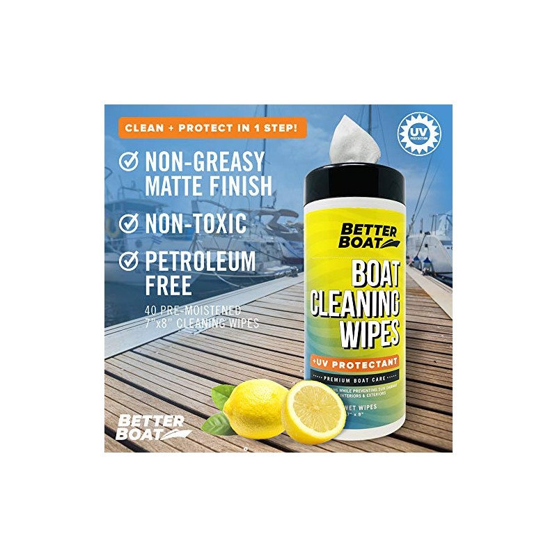 Better Boat Cleaner Wipes with UV Protection for Marine and