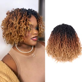 GIX Yanky Twist Crochet Hair - 6 Inch 8 Packs (240 Strands) 3 Tones Ombre Brown Pre-twisted Fluffy Spring Mini Twist Short Bob Passion Twist, Crochet Braids Braiding Hair (6 Inch, OT30/27-8P)