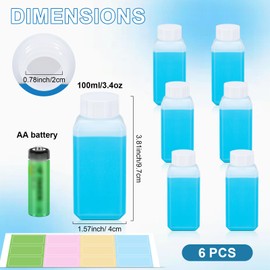 Tight Seal Plastic Bottles with Caps, Laboratory Reagent Bottles, Reusable Tablet Storage Containers, Made of HDPE, Suitable for Laboratory, School and Home (Transparent, 100 ml)