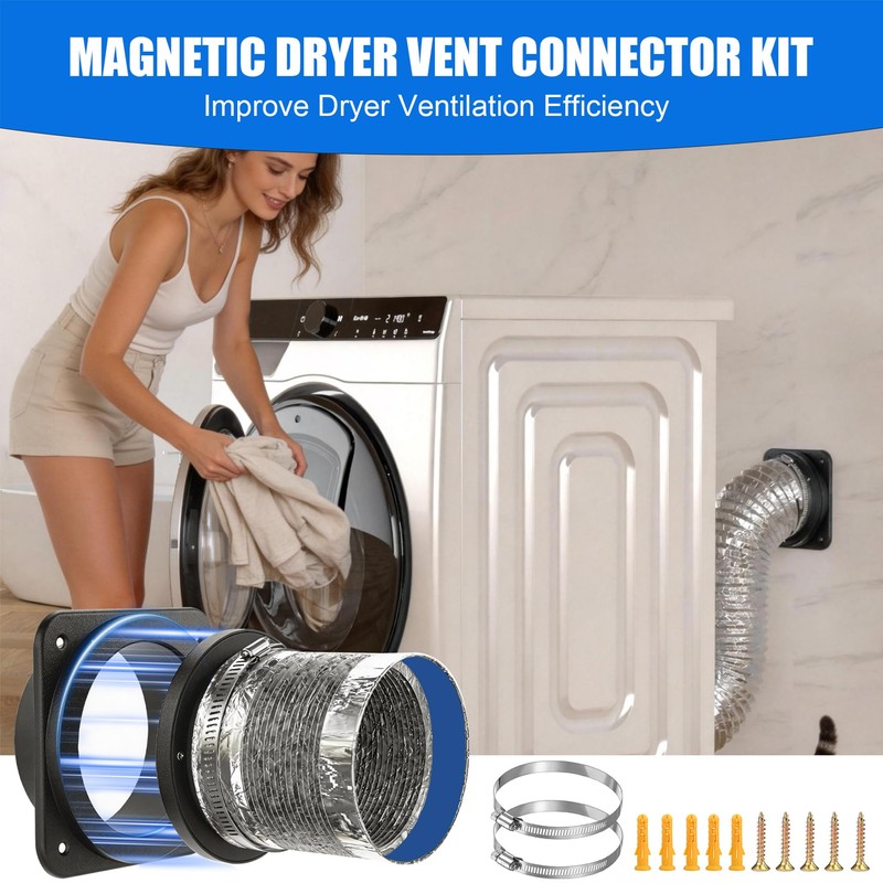 Magnetic Dryer Vent Coupling, Magnetic Dryer Vent Connector Kit, Strong