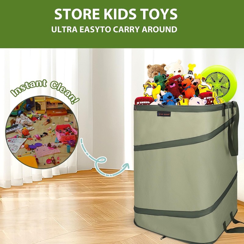YUDI & GARDEN 46 Gallon Square Collapsible Yard Waste Containers,