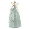 Silver Angel Christmas Tree Topper with Patterned Skirt (28cm)