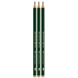 Faber-Castell Faber-Castell 111098 - 3 Bleistifte CASTELL 9000, Härtegrad: 2B, Schaftfarbe: grün