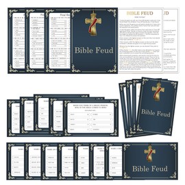 Bible Feud Quiz, Bible Trivia Games for Family, Family Feud Game for Adults, Bible Family Feud Questions, Games for Church Group, Trivia Cards(scyx02)