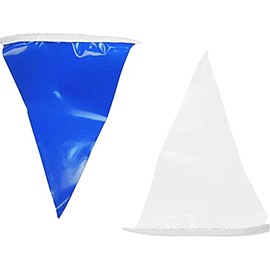 Backstroke Flag Set, 48 18"X 12" Pennants, 105Ft, Blue/White