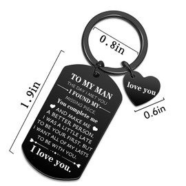 Gifts for Husband Boyfriend To My Man Keychain from Wife Girlfriend Anniversary Valentines Day Gifts for Him Men Meaningful Fiance Groom Gifts for Him