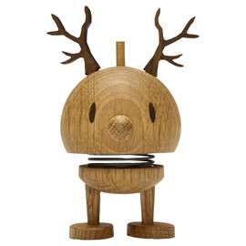 Hoptimist - Reindeer, Reindeer - Small Bumble - Oak - Handmade - Height 9.5 cm, Diameter 5 cm