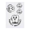 4 x 'Happy Tooth-Perfect Brushing' Temporary Tattoos - Water Resistant,