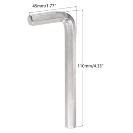TOP-VIGOR 1Pcs 10mm Hex Key Wrench, Metric CR-V L Shaped Allen Key Imperial Hexagon Head Spanner Tool for Repairing, Installation