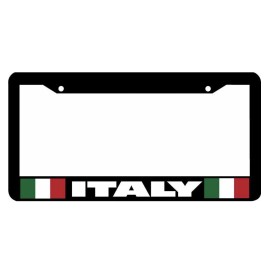 BLVD ITALY flag ITALIAN BLACK License Plate Frame