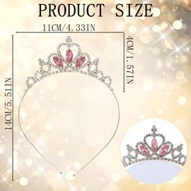 MUNSKT Silver Princess Crown Crystal Sash Tiara Rhinestone Headband Hair Accessories for Birthday Christmas Decoration Women Girls Bridal Wedding Hair Bands Jewellery, One size, Plastic, No metal type