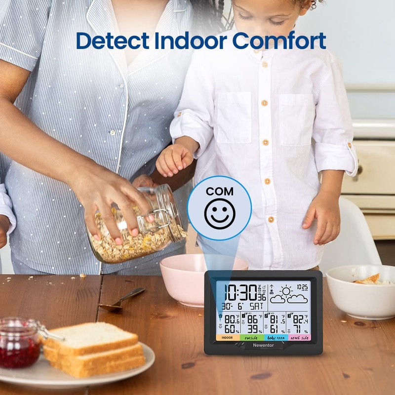 Newentor Weather Station Wireless Indoor Outdoor Multiple Sensors, Digital Atomic