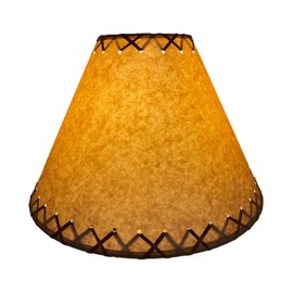 Rustic Oiled Kraft Laced Lamp Shade - 14"