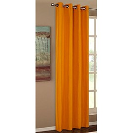 Curtain Opaque scarf, mat uni-coloured curtain with eyelets Material: micro-satin microfibre, 175 x 140, orange, 20405