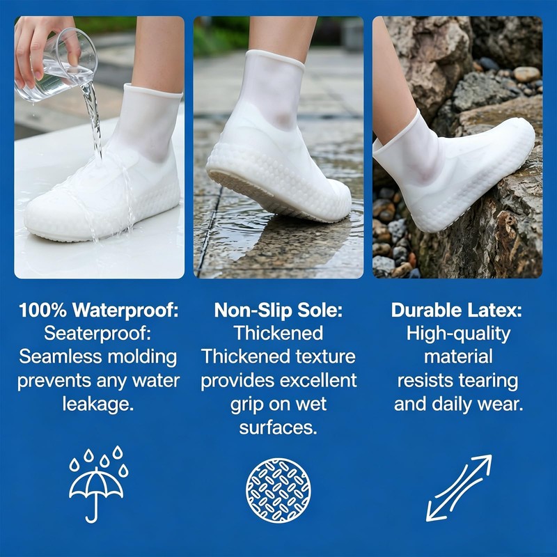 2 Pack Waterproof Latex Shoe Covers