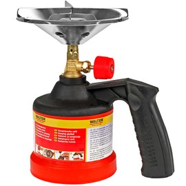 WALTER Camping Stove, Practical Gas Stove 1-Bulb, Flame Continuously Adjustable, Outstanding Stability, Easy Operation, for Outdoor, Hiking, Picnic, Camping and Festivals