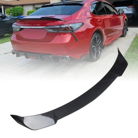 ZZDSNJ Carbon Fiber Pattern Trunk Wing Spoiler Rear Wing Compatible with 2018-2024 Toyota Camry SE XSE L LE XLE Hybrid,Yofer V2 Style High Kick Rear Lid Wing Spoiler