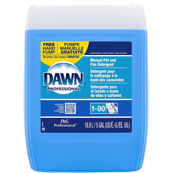 P&G Professional Dawn Manual Pot & Pan Detergent, Translucent Blue, 5 Gal (70681)