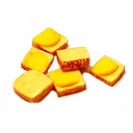 Tumdee Miniatures Dolls House Miniature Set of 6 Buttered Bread Slices Miniature Accessory
