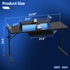 Bestier 63 Inch Gaming Desk with Power Outlets & LED
