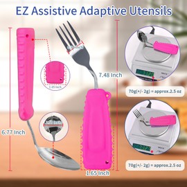 Adaptive Utensils, Weight Utensils for Tremors and Parkinson Patients, Utensil Set Spoon and Fork for Elderly