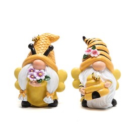 Hodao - Decoración de gnomos de jardín de primavera, gnomo de abeja, decoración del Día Mundial de las Abejas, regalos - Figura de enano sueco, mesa de verano, miel, abejorros, gnomos, decoraciones