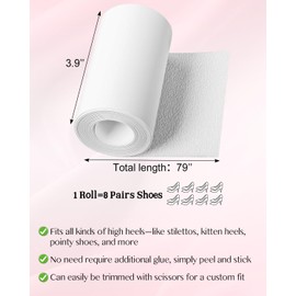 1 Roll Non-Slip Clear Shoe Sole Protector for High Heels, 79 x 3.9in