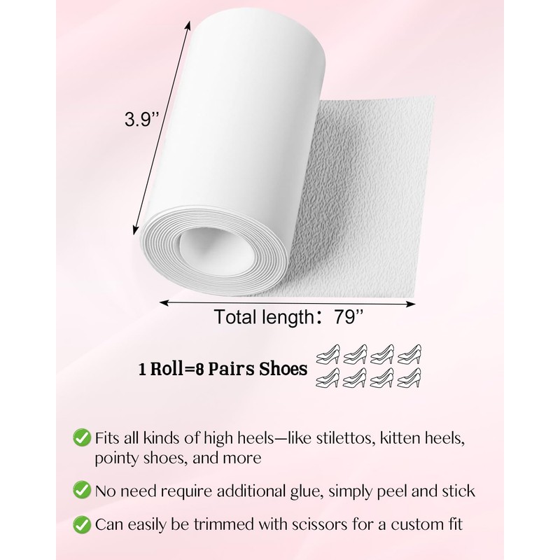 1 Roll Non-Slip Clear Shoe Sole Protector for High Heels,