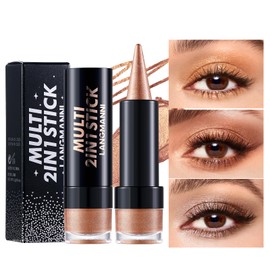 5 Colours Gradient Eyeshadow & Eyeliner Stick Set, Shimmer Gold Creamy Eyeshadow Pencil, Smudge-Resistant Long-Wearing Eye Makeup (SetA)