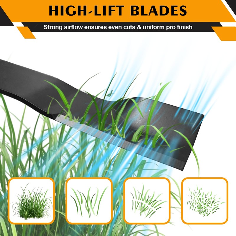 ZONEWO 09081200 High Lift Mower Blades Kit Compatible with 60"
