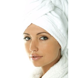 Hair Turban Head Towel 100 % Cotton / Put On Twist and Fasten