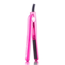Royale Mini Flat Iron Hair Straightener Ceramic Tourmaline .5 in - Pink