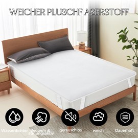 ohano Mattress Protector 180 x 200 cm Waterproof Incontinence Pad Washable Mattress Protector Waterproof Mattress Covers Incontinence Bed Underlay Waterproof Mattress Topper - White