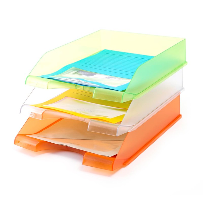 レタートレー縦型 クリア ブルー・LT-500BL