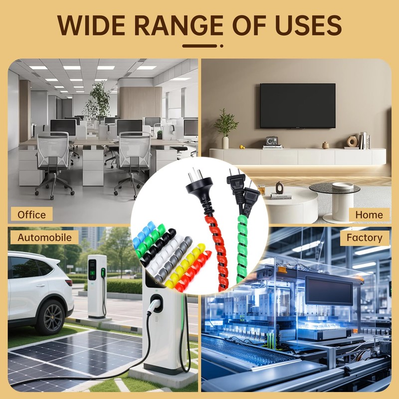 Spiral Cable Wrap, 10ft Cable Sleeves for Cords, Flexible Cable