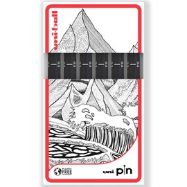 uni-ball PIN Fineliners | Black Fine Tipped Writing Pens | Water & Fade Resistant Ink | Ideal for Sketching, Scrapbooking, Outlining, Art, Technical Drawing | In Gift Box (Pack of 6, 0.3mm)