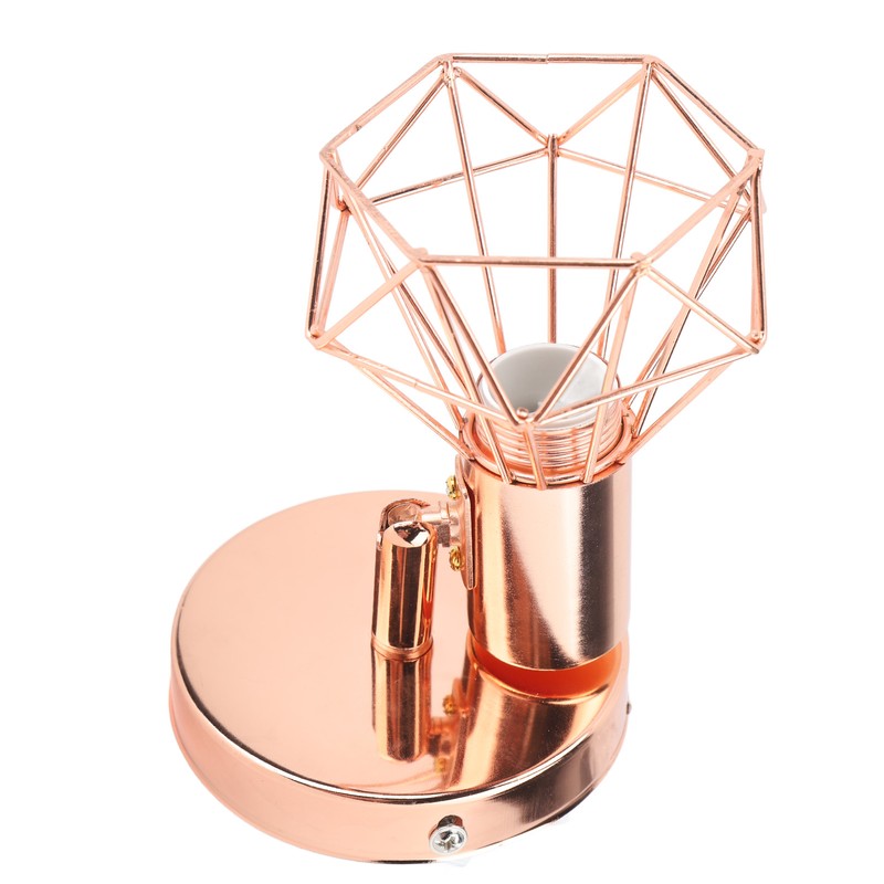 Swing Arm Wall Lamp 350 Degree Rotary Cage Shade Iron