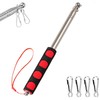 8.2FT（2.5M）Telescopic Handheld Flag Poles with Clips， Portable Camping Flag Pole