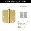 Design House 10 Pack Heavy Duty Satin Brass Door Hinges