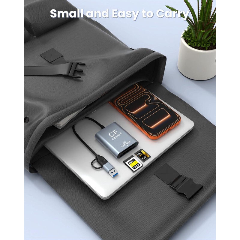Professional CFexpress Type B & SD Card Reader with USB