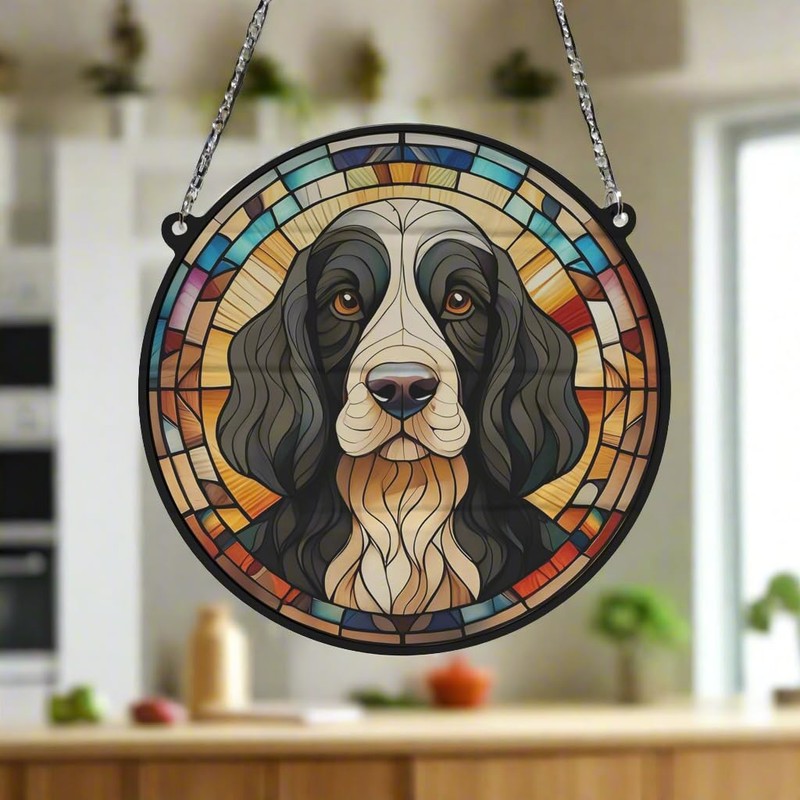 Image Industry Cocker Spaniel Black & White Stained Glass Effect