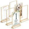 Gold Picture Frames Double-Sided, 6-Pack 5x7 Acrylic Table Number Holders,