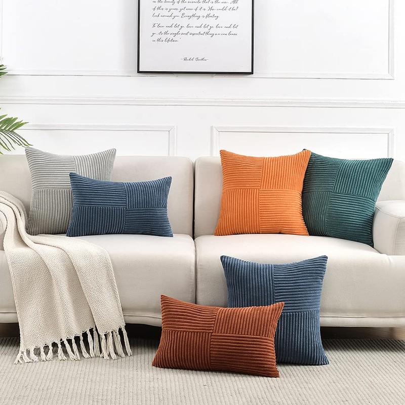 Fancy Homi 2 Packs Rust Big Decorative Throw Pillow Covers