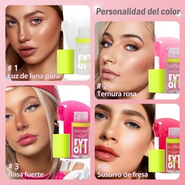 Fat oil de 8 colores, Lip gloss kit, Aceite mineral natural, Hidratante, No pegajoso, Lip oil plump adecuado para fiestas, compras, hidratación diaria